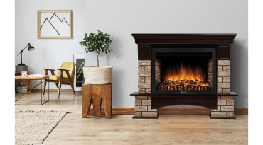 Портал Firelight Forte Wood 30 камень коричневый, шпон темный дуб