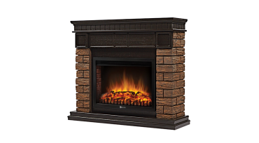Портал Firelight Bricks Wood 30 камень коричневый, шпон темный дуб