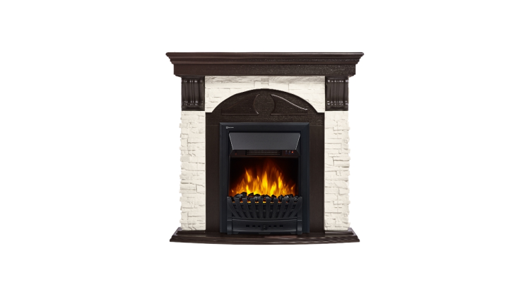 Портал Firelight Torre Classic камень белый, шпон венге