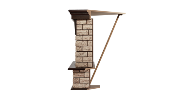 Портал Firelight Forte Wood 30U (угловой) камень коричневый, шпон темный дуб