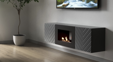 Тумба с биокамином Firelight BFP/P-1400V графит