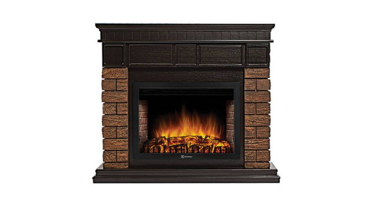 Портал Firelight Bricks Wood 30 камень темный, шпон венге