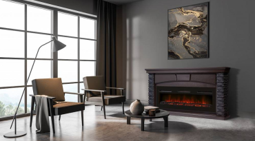Портал Firelight Porto Long камень черный, шпон венге