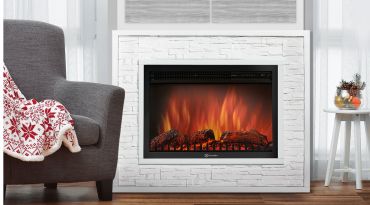 Каминокомплект:Очаг Electrolux EFP/P-3020LS с порталом Loft 30 камень белый, белая эмаль