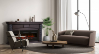 Портал Firelight Porto Long камень черный, шпон венге