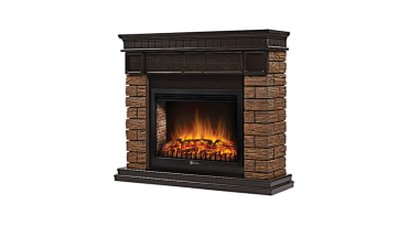 Портал Firelight Bricks Wood 30 камень темный, шпон венге